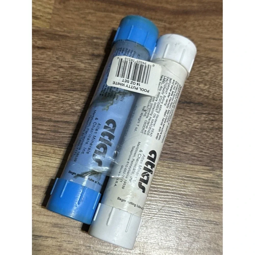 Atlas Epoxybond Pool Putty White 14 oz Set Underwater Repair Epoxy‎ Made in USA